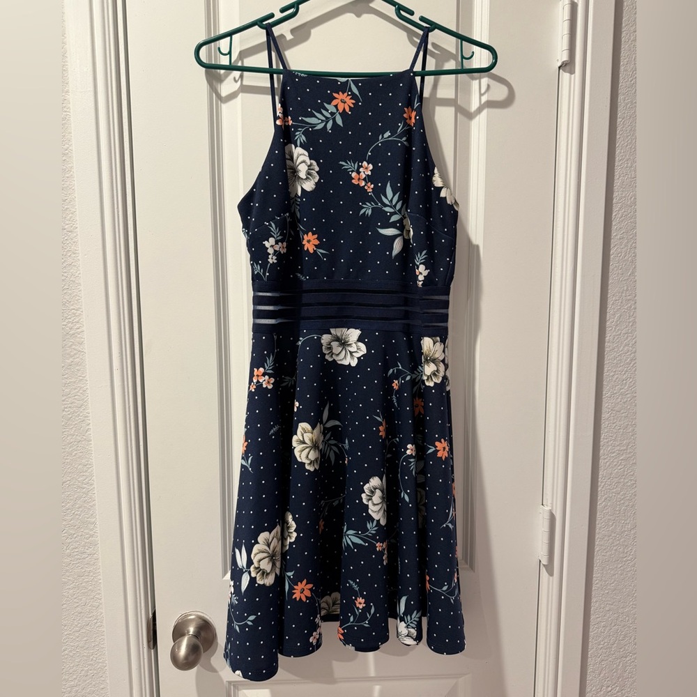 Jodi Kristopher Blue Sleeveless Halter Sundress